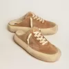 Scarpe da donna Space-Star Sabot in pelle scamosciata color tabacco con fodera in shearling Scarpe da donna Space-Star Sabot in pelle scamosciata color tabacco con fodera in shearling