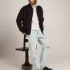 Scarpe da uomo Space-Star Sabot in nylon trapuntato nero con fodera in shearling