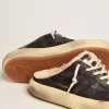 Scarpe da uomo Space-Star Sabot in nylon trapuntato nero con fodera in shearling