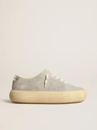 Scarpe Space-Star da uomo in pelle scamosciata grigio ghiaccio con fodera in shearling
