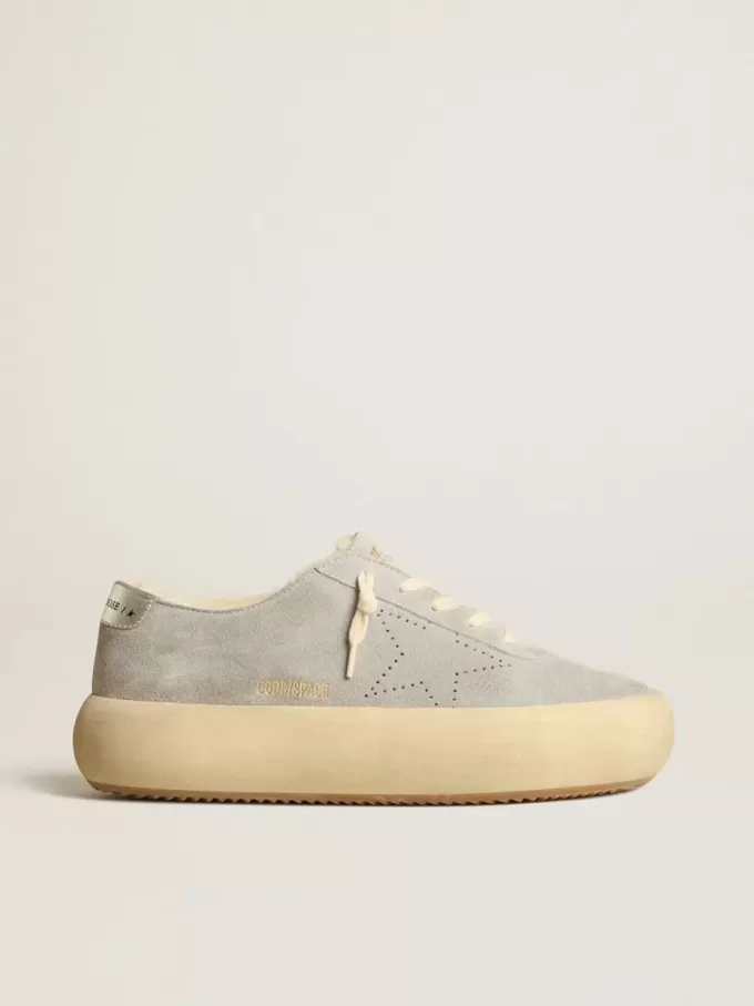 Scarpe Space-Star da uomo in pelle scamosciata grigio ghiaccio con fodera in shearling