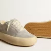 Scarpe Space-Star da uomo in pelle scamosciata grigio ghiaccio con fodera in shearling