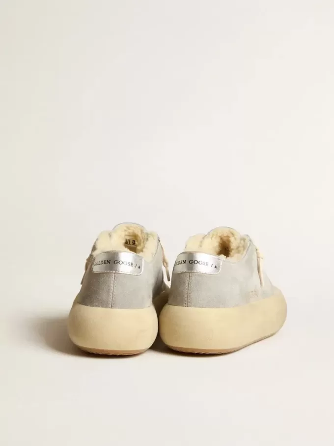 Scarpe Space-Star da uomo in pelle scamosciata grigio ghiaccio con fodera in shearling