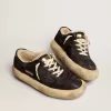 Scarpe Space-Star da uomo in nylon nero trapuntato con fodera in shearling