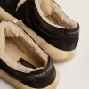 Scarpe Space-Star da uomo in nylon nero trapuntato con fodera in shearling