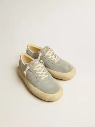 Scarpe Space-Star da uomo in camoscio grigio ghiaccio con stella traforata