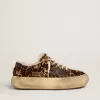 Space-Star da uomo in pelle di cavallino con stampa animalier e fodera in shearling