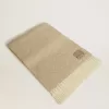 Sciarpa CNY in lana alpaca beige con frange
