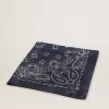 Sciarpa Golden Collection blu denim con motivo paisley
