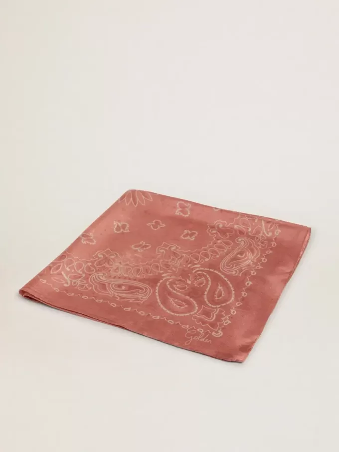 Sciarpa rosa antico con stampa paisley