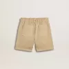 Shorts da bambina color sabbia con logo ricamato Shorts da bambina color sabbia con logo ricamato