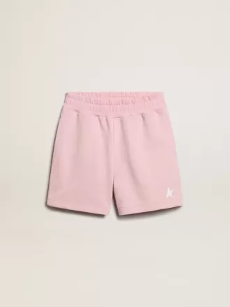 Shorts da bambina rosa con stella bianca Shorts da bambina rosa con stella bianca