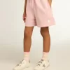 Shorts da bambina rosa con stella bianca Shorts da bambina rosa con stella bianca