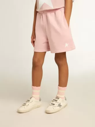 Shorts da bambina rosa con stella bianca Shorts da bambina rosa con stella bianca