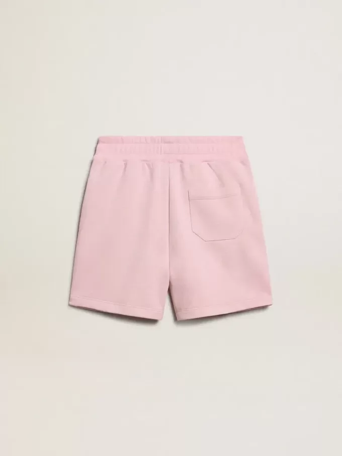 Shorts da bambina rosa con stella bianca Shorts da bambina rosa con stella bianca