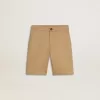 Shorts da bambino in cotone beige