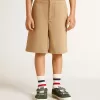 Shorts da bambino in cotone beige