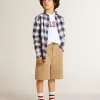 Shorts da bambino in cotone beige