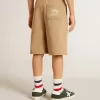 Shorts da bambino in cotone beige