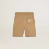 Shorts da bambino in cotone beige
