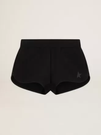 Shorts da donna neri con stella tono su tono