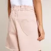 Shorts rosa in cotone con ricami per bambina Shorts rosa in cotone con ricami per bambina