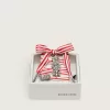 Skin Lacci a righe rosse e beige “Playful” con due charm applicati