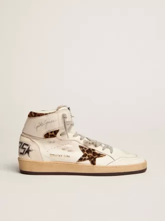 Sky-Star da donna con firma e inserti in pelle di pony con stampa leopardata