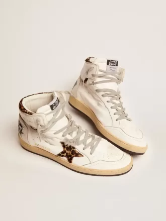 Sky-Star da donna con firma e inserti in pelle di pony con stampa leopardata