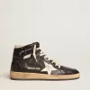Sky-Star da donna in nappa nera con stella bianca