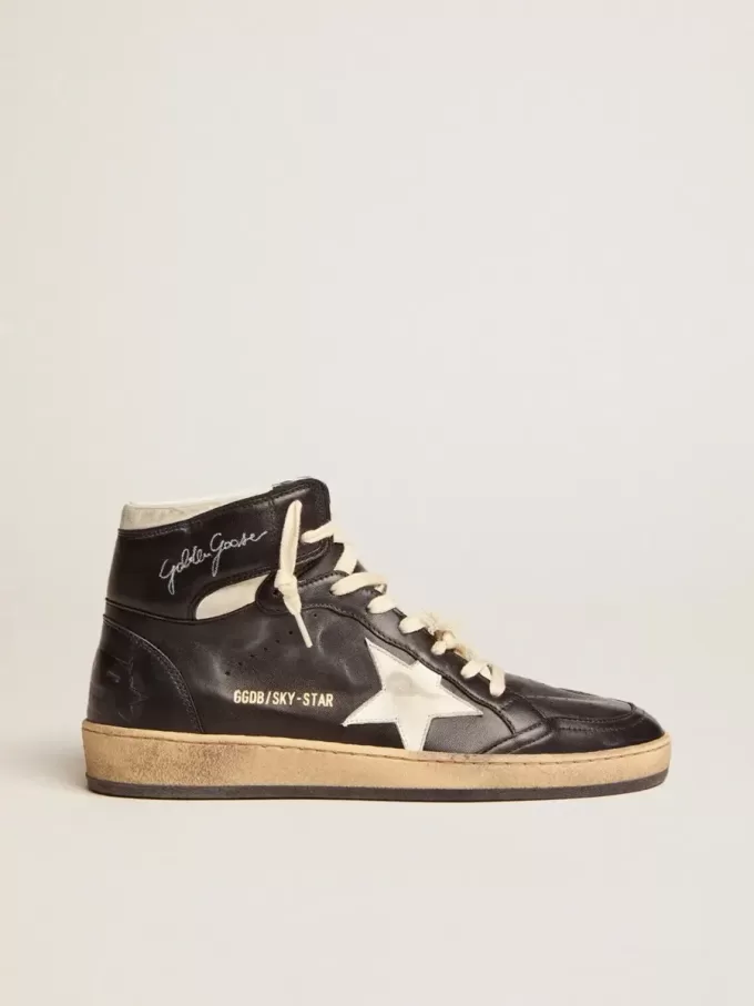 Sky-Star da donna in nappa nera con stella bianca