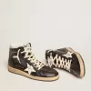 Sky-Star da donna in nappa nera con stella bianca