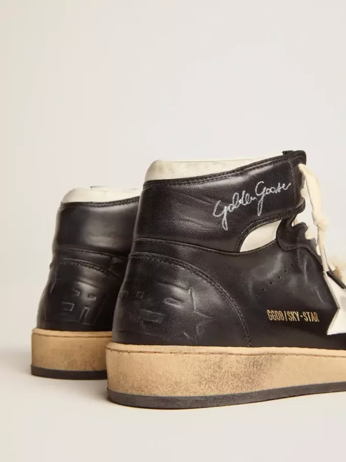 Sky-Star da donna in nappa nera con stella bianca