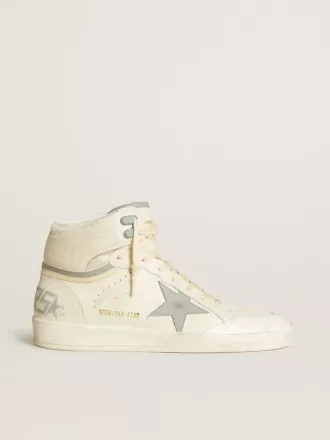 Sky-Star da uomo in pelle con stella in pelle azzurra e linguetta bianca sul tallone
