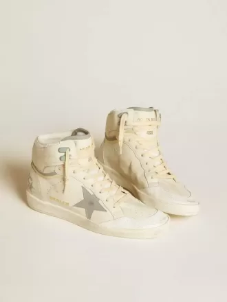 Sky-Star da uomo in pelle con stella in pelle azzurra e linguetta bianca sul tallone