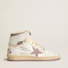 Sky-Star in pelle bianca con stella in pelle rosa Sky-Star in pelle bianca con stella in pelle rosa