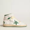 Sky-Star in pelle bianca con stella in pelle verde Sky-Star in pelle bianca con stella in pelle verde