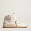 Sky-Star in pelle nappa bianca con stella e linguetta sul tallone in pelle metallizzata dorata Sky-Star in pelle nappa bianca con stella e linguetta sul tallone in pelle metallizzata dorata