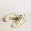 Slide con stella in pelle metallizzata argento e flash in pelle con stelle Slide con stella in pelle metallizzata argento e flash in pelle con stelle