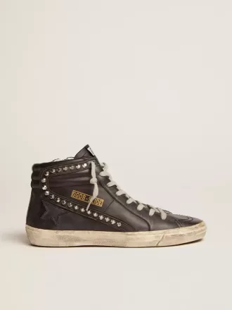 Slide da donna nere con borchie Slide da donna nere con borchie