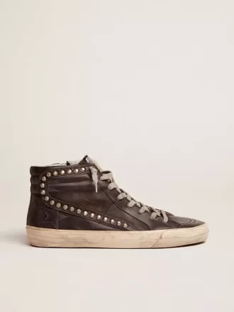 Slide da uomo nero con borchie