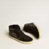 Slide in pelle con stella nera e cristalli Swarovski Slide in pelle con stella nera e cristalli Swarovski