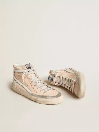 Slide LTD da donna in pelle nappa rosa con stella bianca e inserti Swarovski Slide LTD da donna in pelle nappa rosa con stella bianca e inserti Swarovski