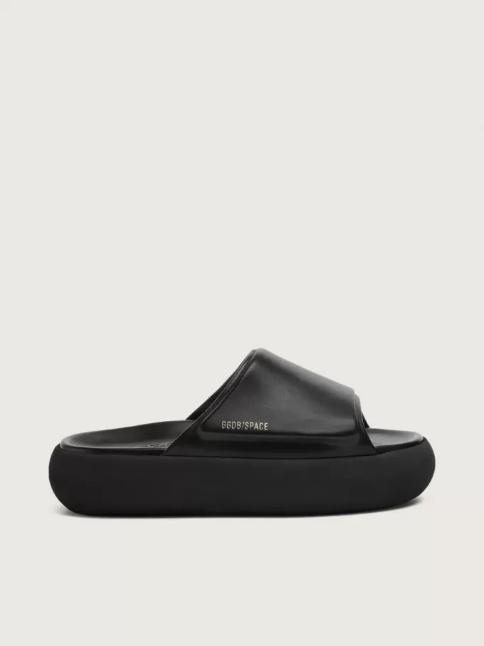 Slip-on Space-Star Slide da donna in pelle nera Slip-on Space-Star Slide da donna in pelle nera