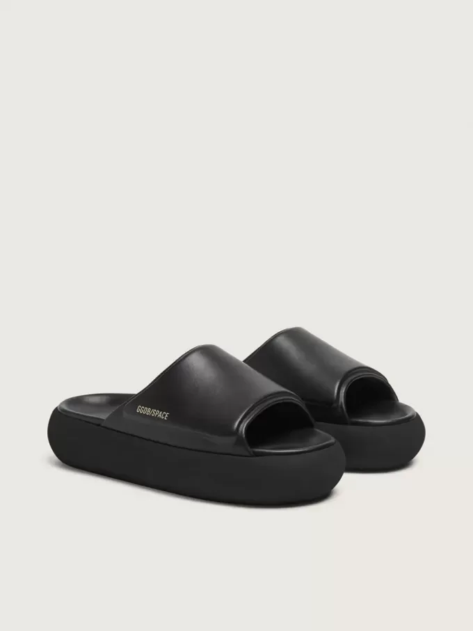 Slip-on Space-Star Slide da donna in pelle nera Slip-on Space-Star Slide da donna in pelle nera