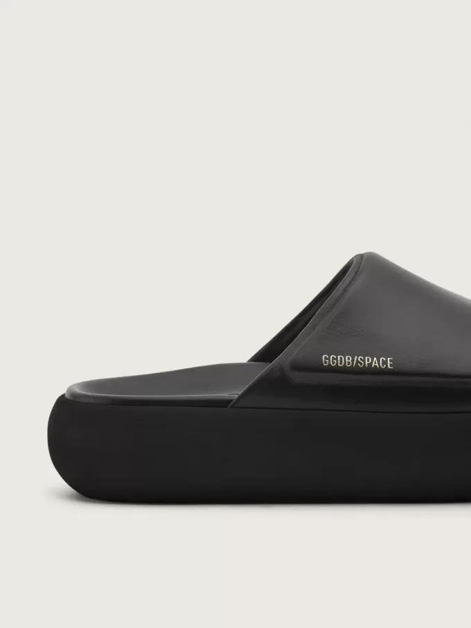 Slip-on Space-Star Slide da donna in pelle nera Slip-on Space-Star Slide da donna in pelle nera