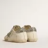 Sneaker Old School da donna con stella glitterata argento e linguetta in camoscio grigio ghiaccio