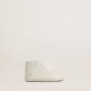 Sneakers New Born in pelle bianca con stella traforata