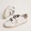 Sneakers Old School da donna con stella dorata in pelle laminata Sneakers Old School da donna con stella dorata in pelle laminata