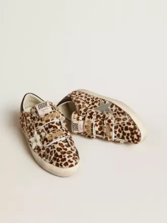 Sneakers Old School LTD da donna in pelle di pony con stella argentata e linguetta in pelle sul tallone